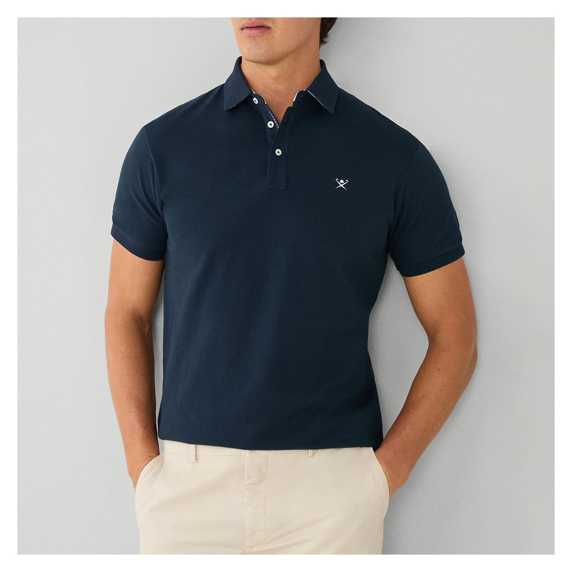 Navy Classic Fit Pique Cotton Polo Shirt main product photo