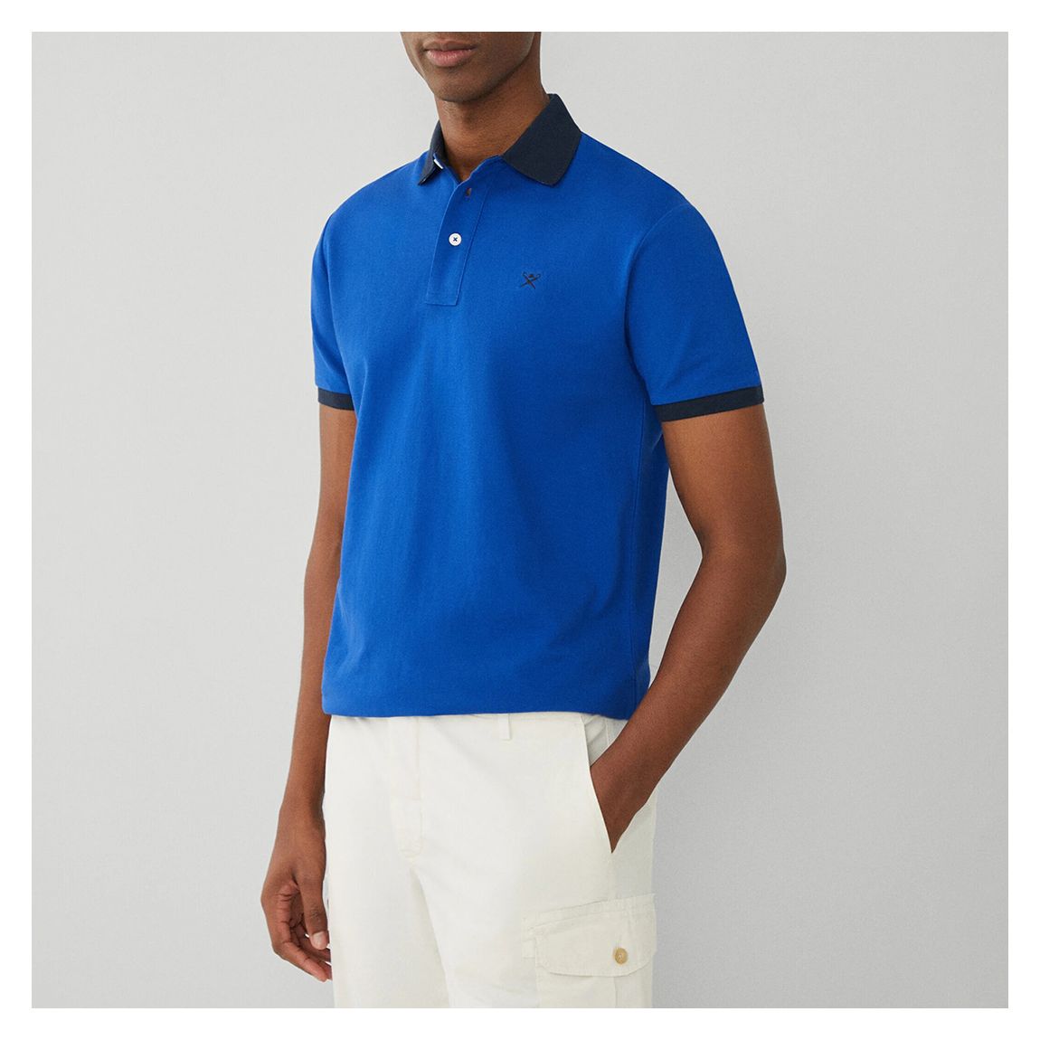 Dark Blue Classic Fit Pique Cotton Polo Shirt main product photo