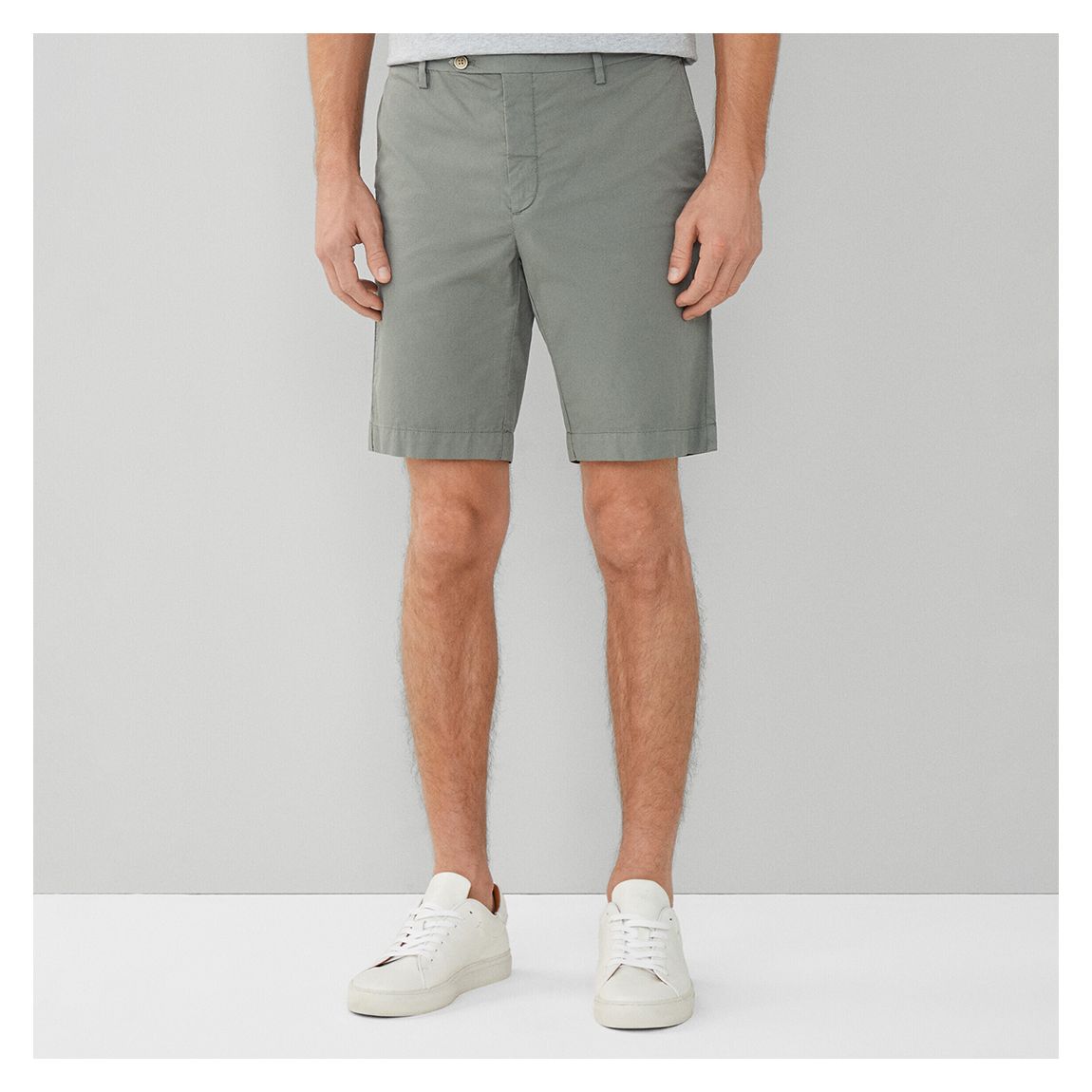 Pale Khaki Slim Fit Kensington Cotton Shorts main product photo