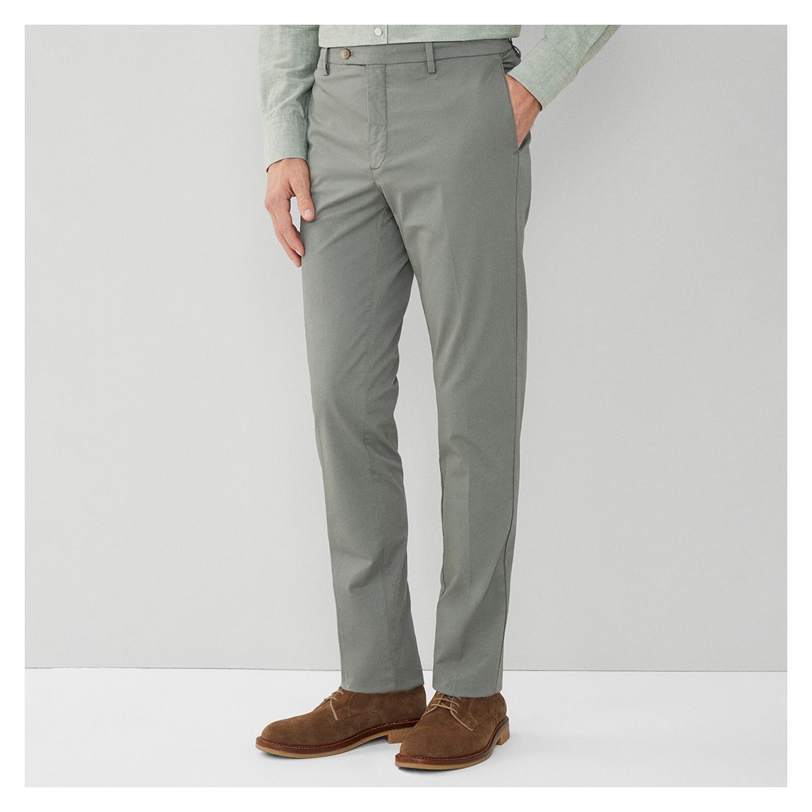 Pale Khaki Slim Fit Kensington Cotton Blend Chinos main product photo
