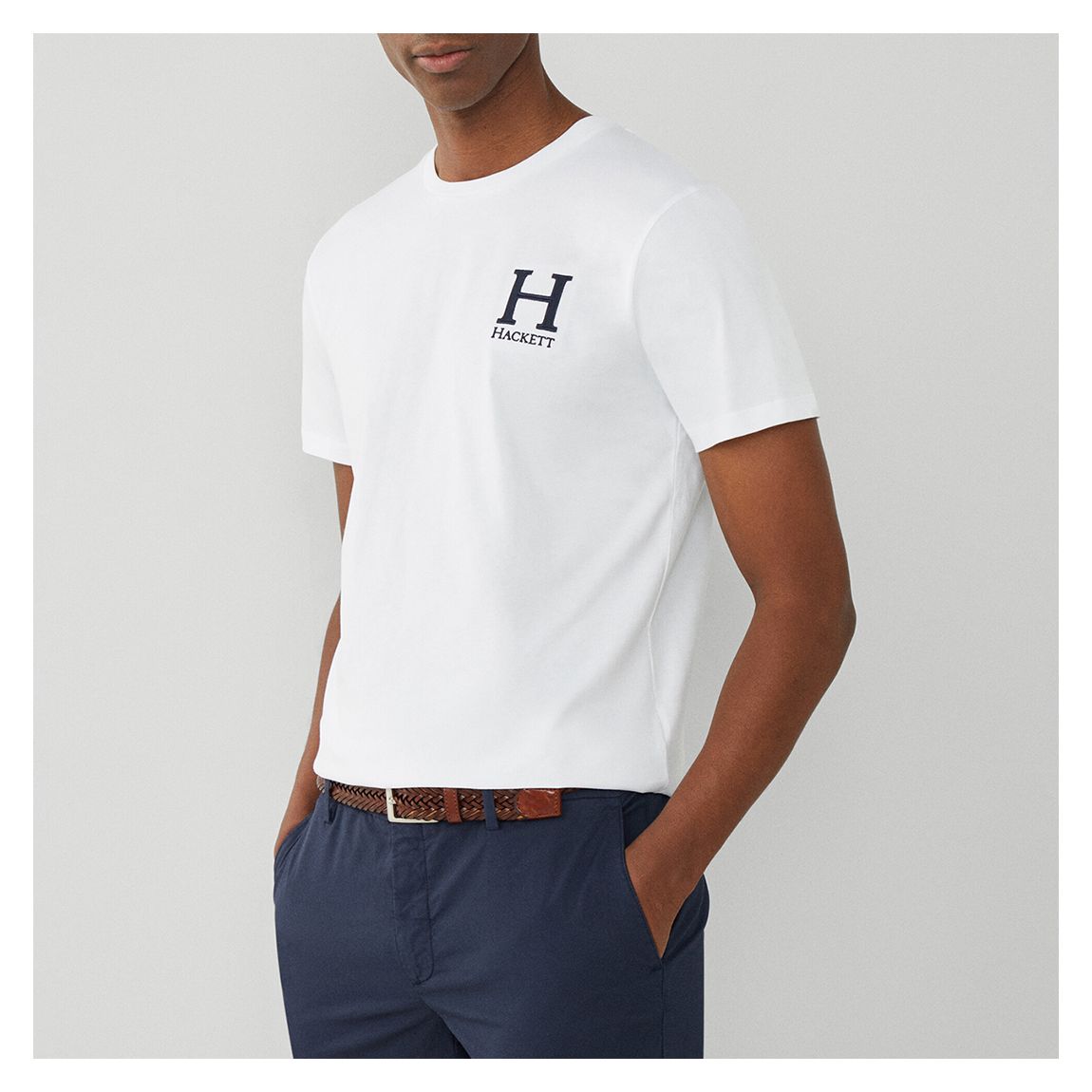 White Classic Fit H Logo T-Shirt main product photo