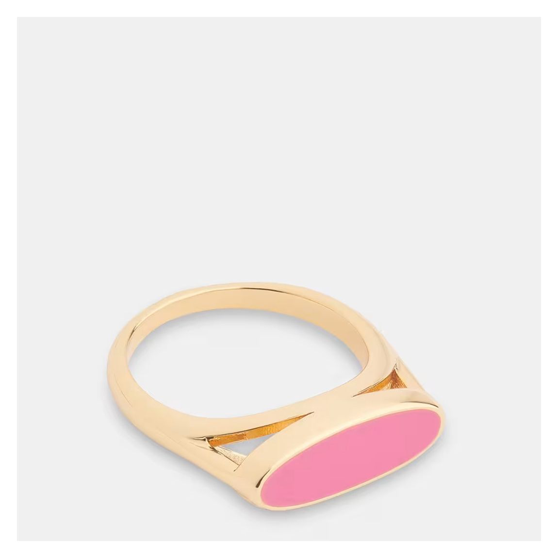 Pink/Gold Enamel Signet Ring main product photo