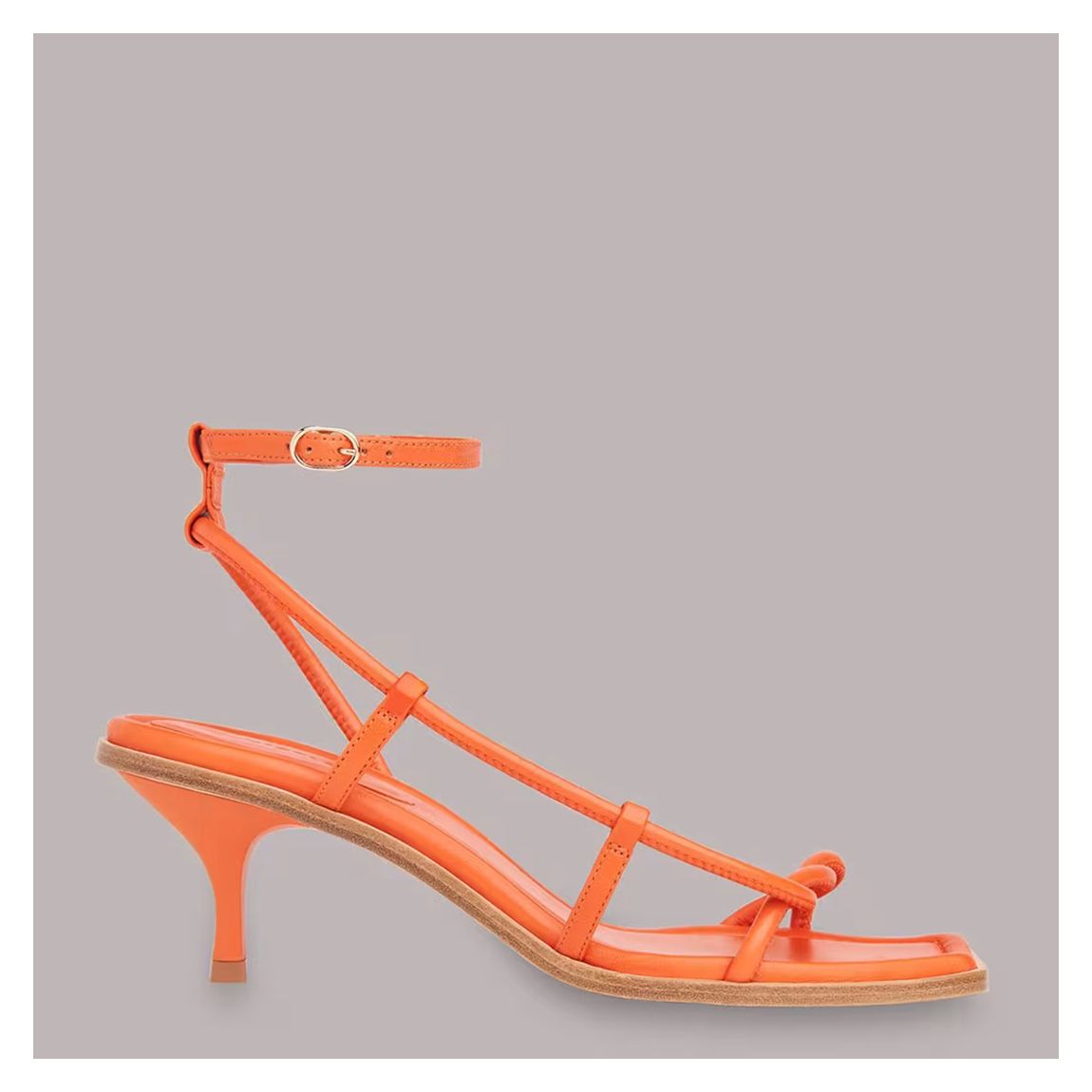 Orange Mollie Twist Front Leather Sandals main product photo