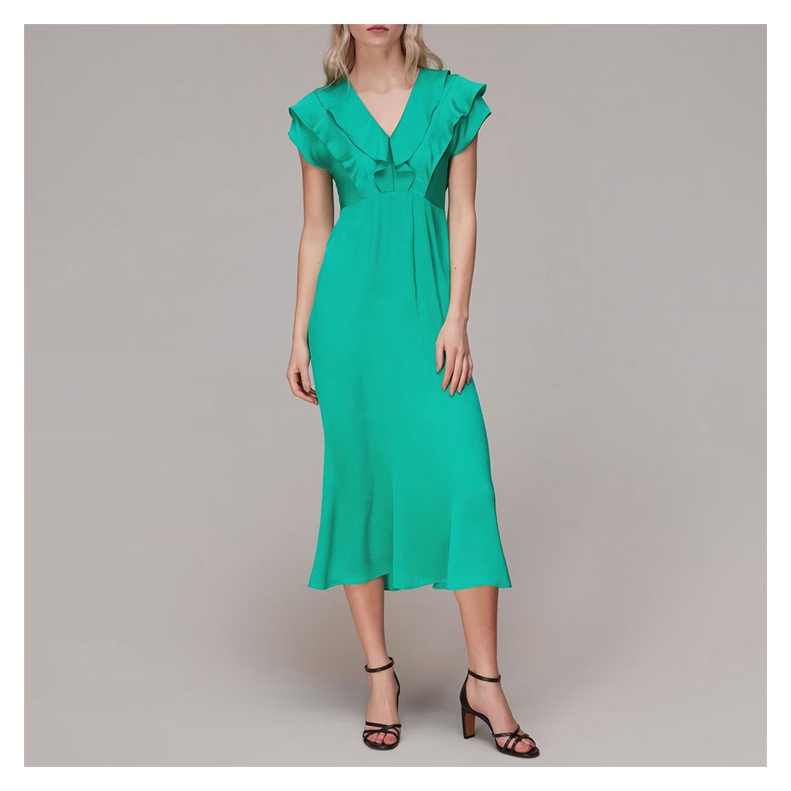 Green Adeline Frill Midi Dress main product photo