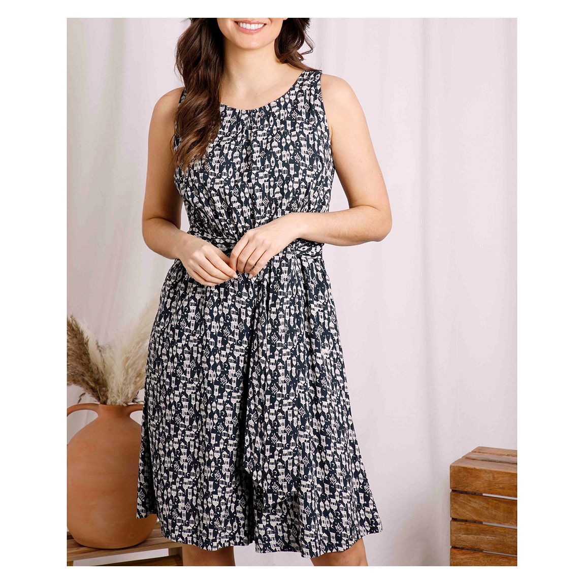 Black Printed Culotte Jumpsuit main product photo
