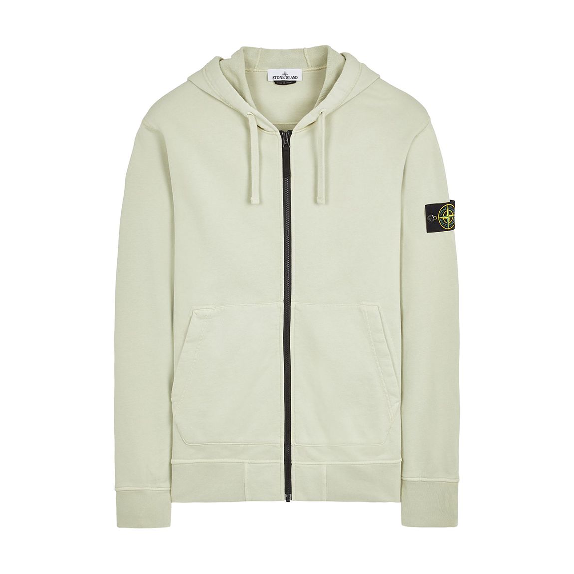 Pistacchio Garment Dyed Cotton Zipped Hoodie main product photo
