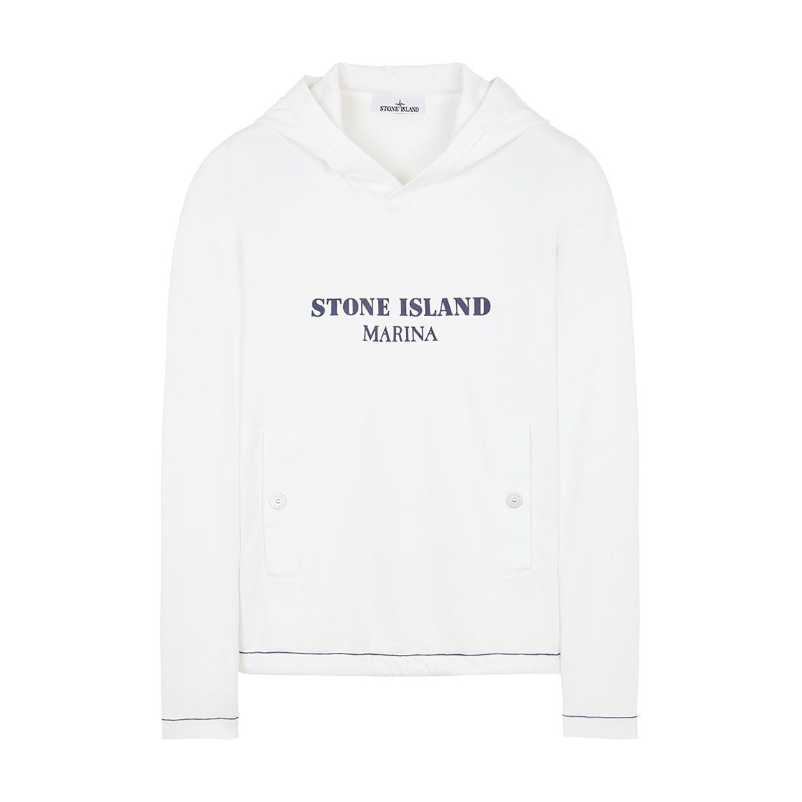 White 'MARINA' Garment Dyed Jersey Cotton Hoodie main product photo