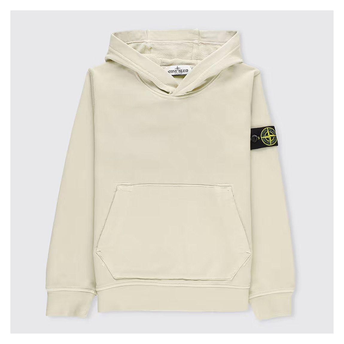 Cream Garment Dyed Cotton Fleece Hoodie main product photo