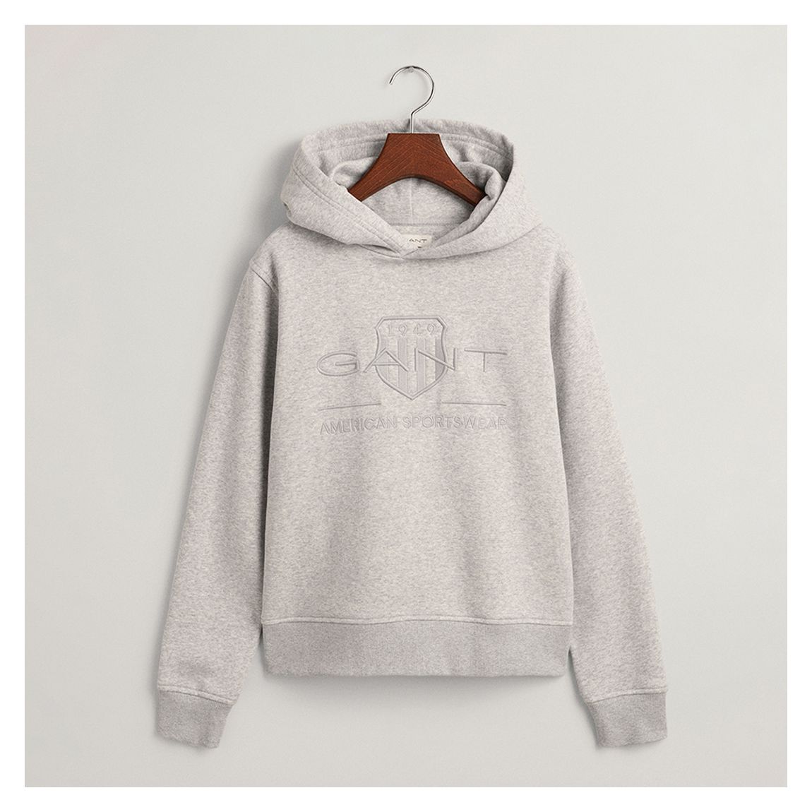 Teen's Light Grey Tonal As Cotton Blend Hoodie main product photo