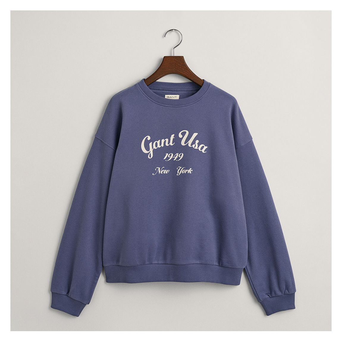 Teen's Blue Oversized Script Logo Cotton Blend Sweatshirt main product photo