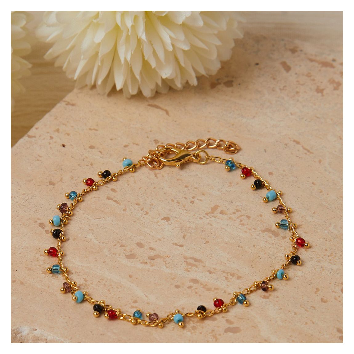 Gold Multi Gem Metal Bracelet main product photo