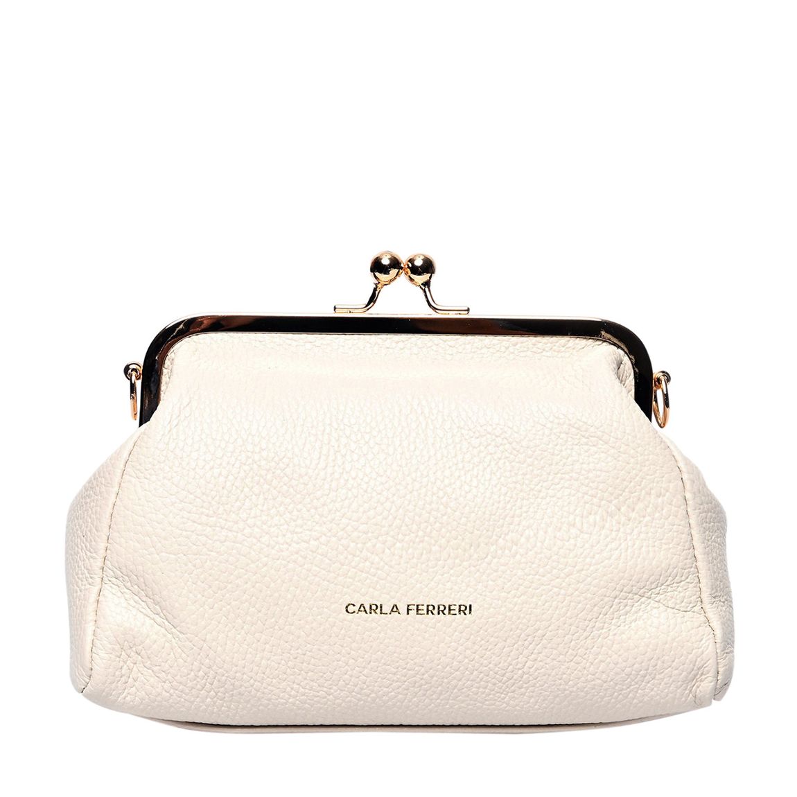 Beige Italian Leather Clutch bag main product photo