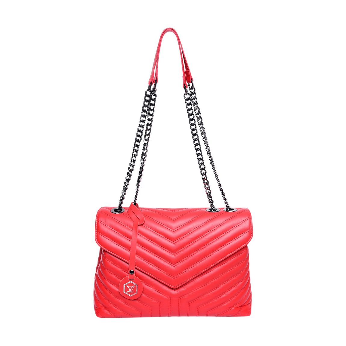 Red Italian Leather Shoulder bag main product photo