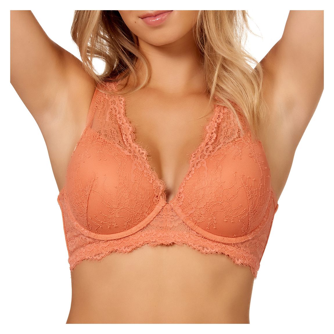 Faded Orange Demi cup padded underwire bra main product photo