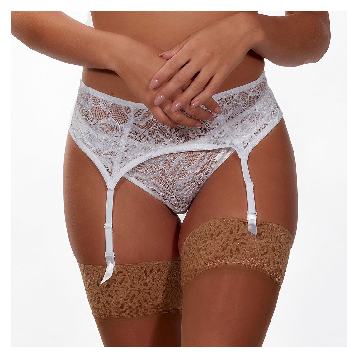 White Suspender Belt Lace main product photo
