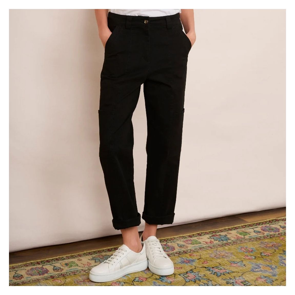 Black Ellena Cargo Trousers main product photo
