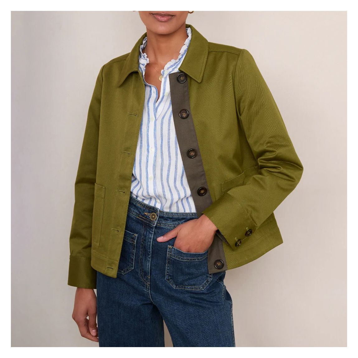 Olive Cassie Cotton Jacket main product photo