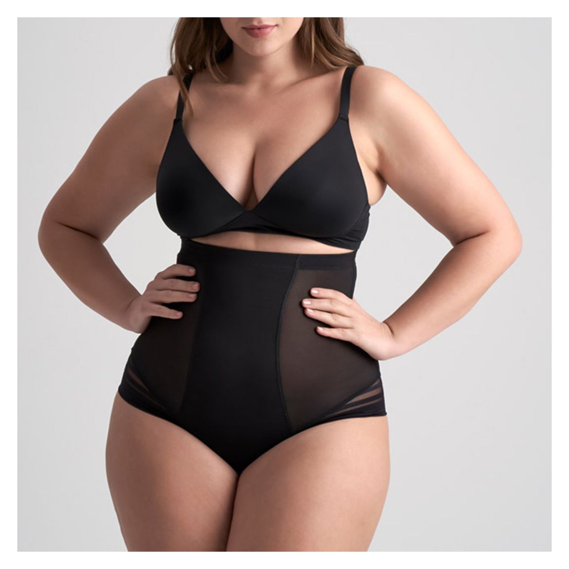 Black Powermesh High Waist Thong main product photo