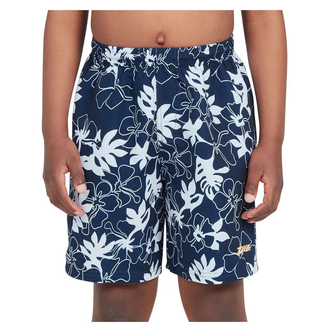 Navy Printed 15 inch Boys Swim Short main product photo