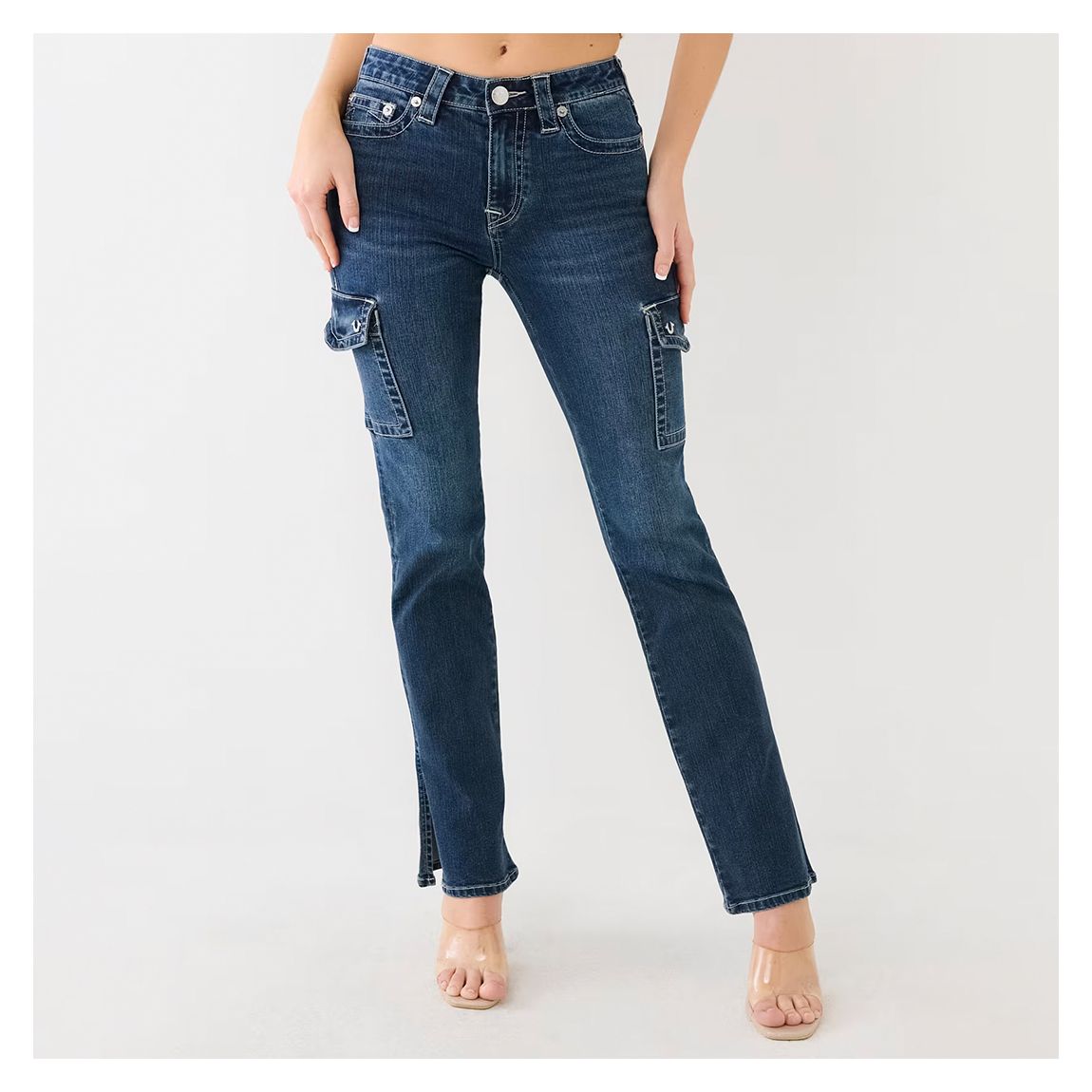 Dark Blue Stretch Cargo Jeans main product photo