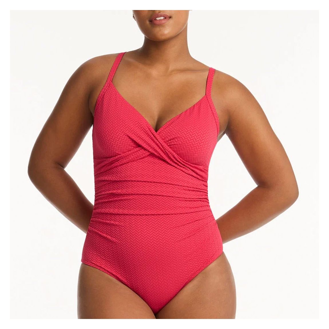 Red Nouveau Twist Front DD/E Cup Swimsuit main product photo