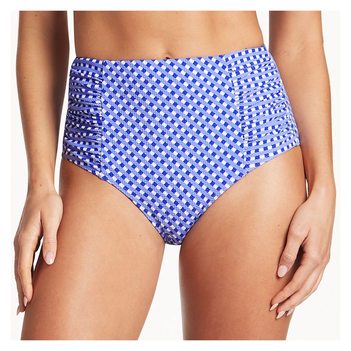 Cobalt Checkmate Gathered Side Bikini Brief main product photo