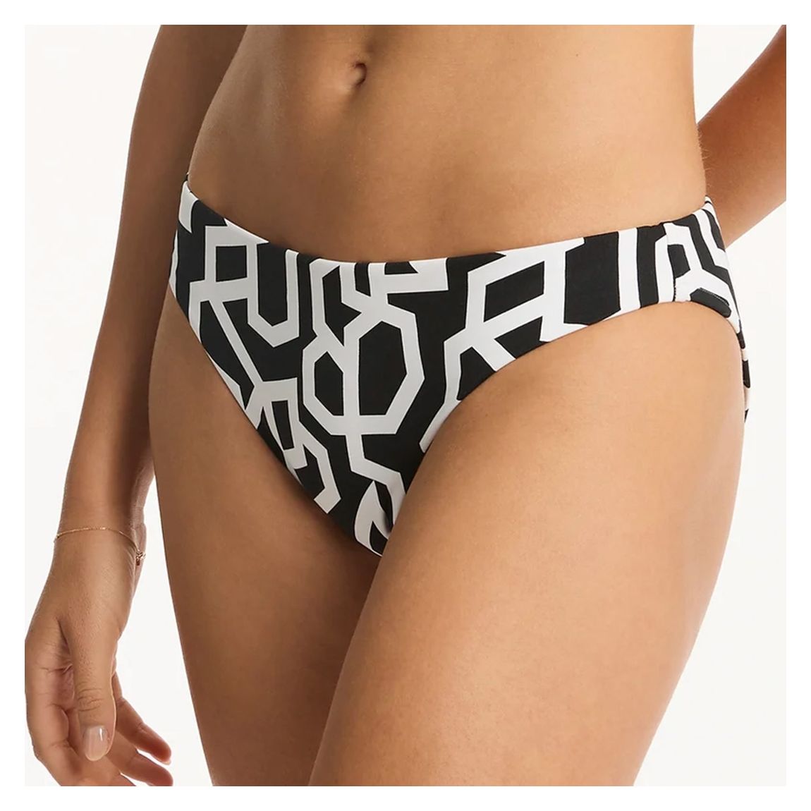Black Deco Regular Cheeky Bikini Bottom main product photo