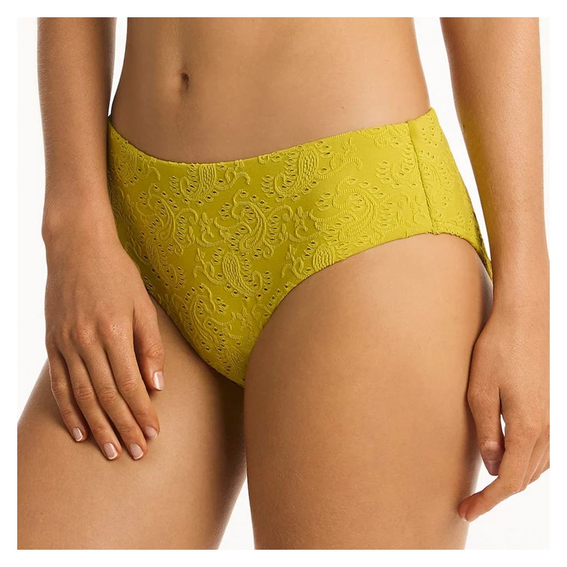 Green Interlace Mid Bikini Bottom main product photo