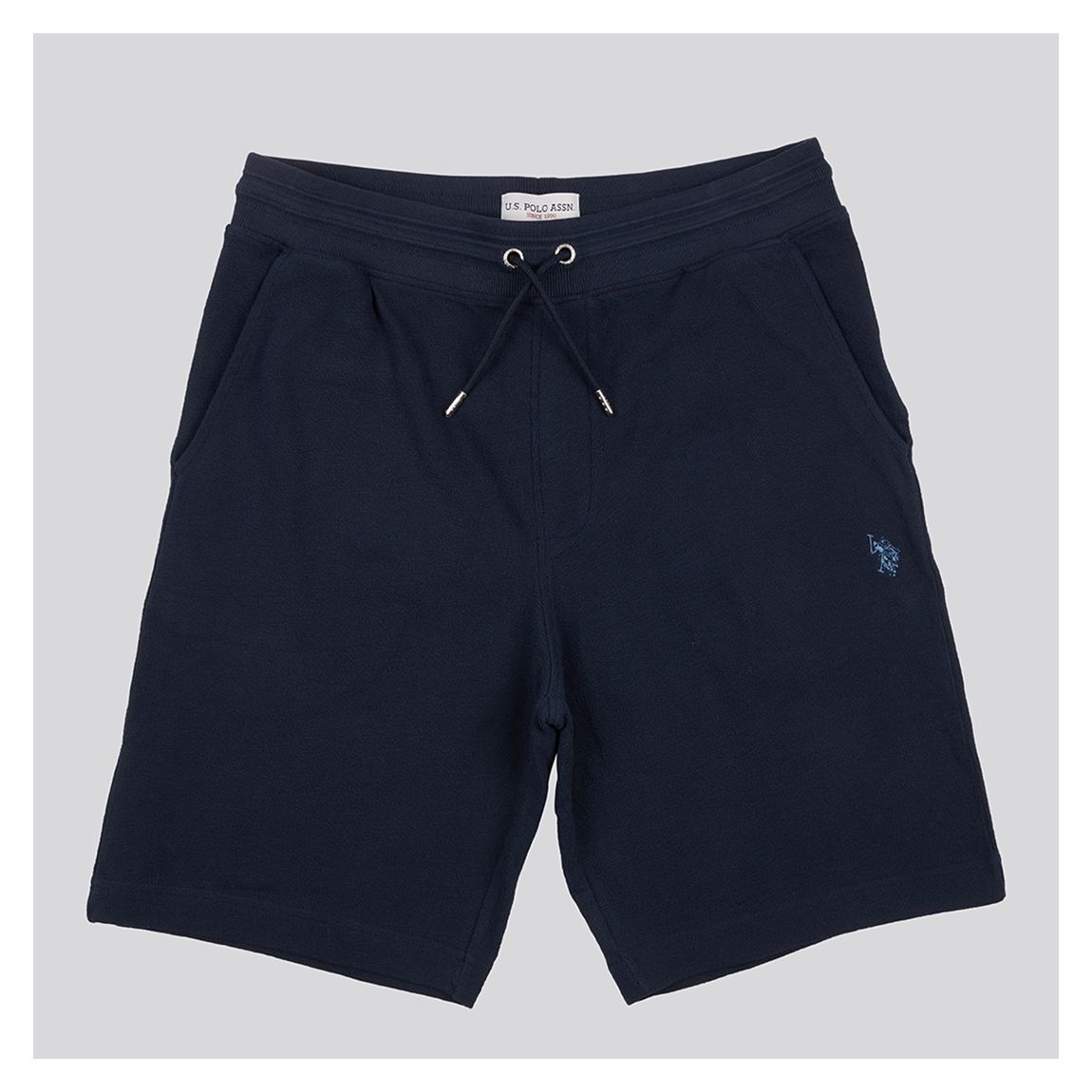 Navy Textured Terry Cotton Shorts main product photo