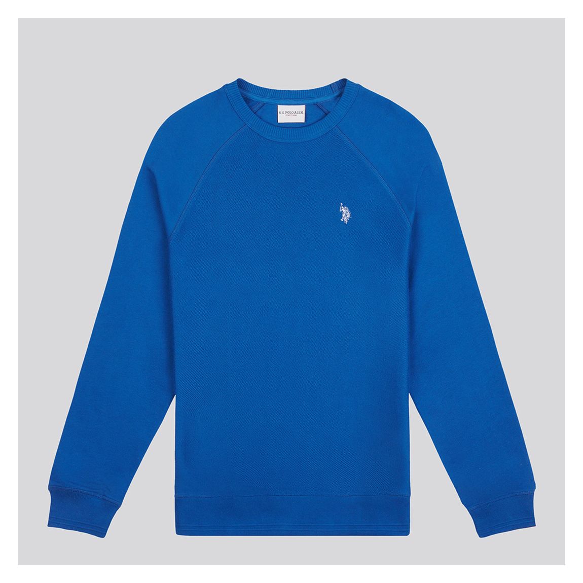 Blue Textured Cotton Blend Sweatshirt main product photo