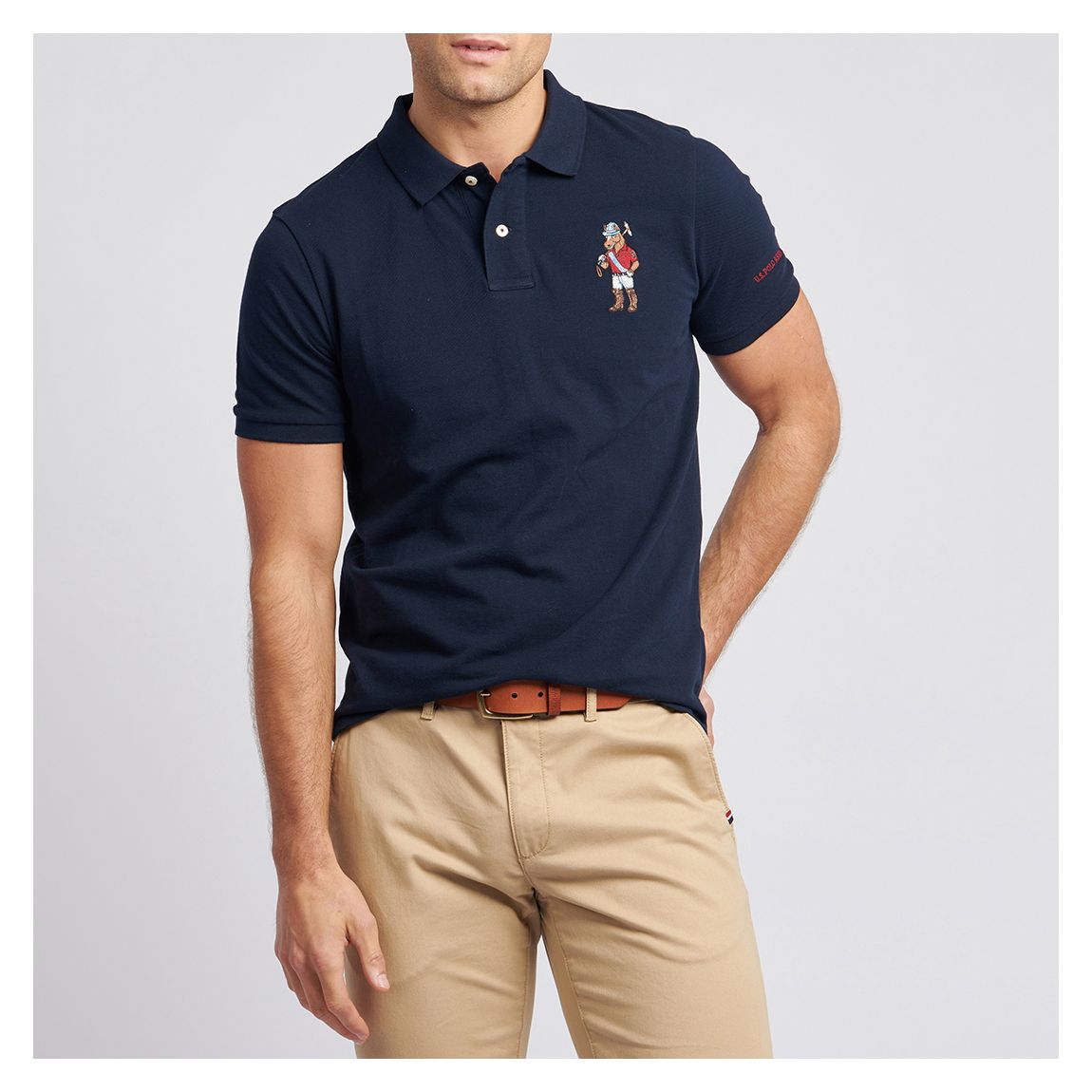 Navy Embroidered Logo Cotton Polo Shirt main product photo