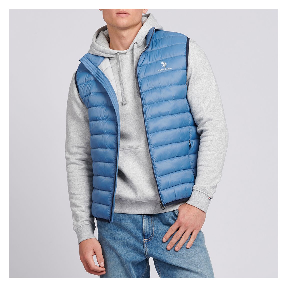 Mid Blue Bound Quilted Gilet main product photo