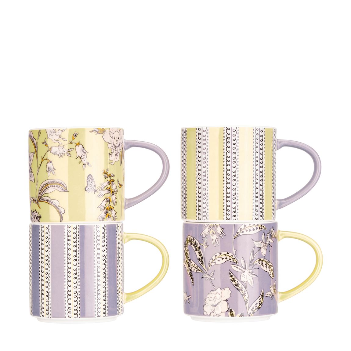 Set of 4 Wisteria Stacking Mugs main product photo
