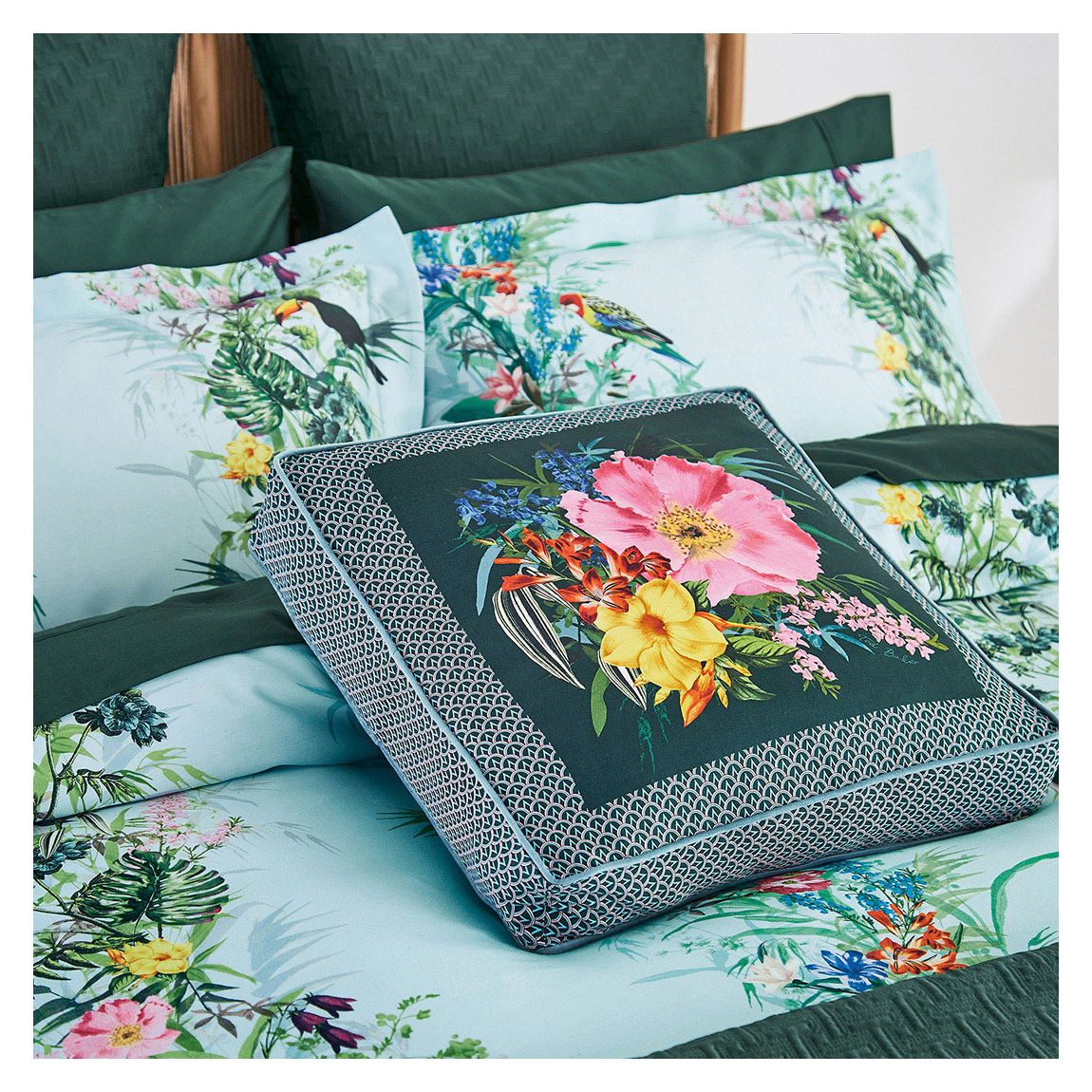 Tropical Elevations Cushion, Green main product photo
