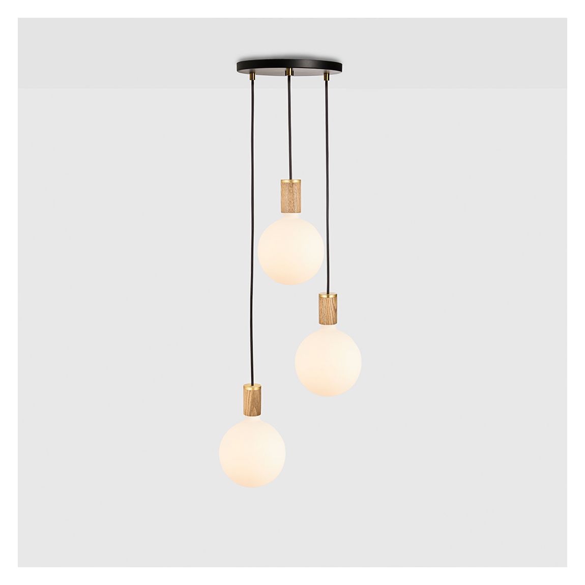 Small Black Canopy with Oak Pendants with Sphere IV main product photo