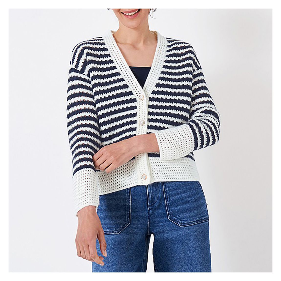 Navy Wool Blend Cardigan main product photo