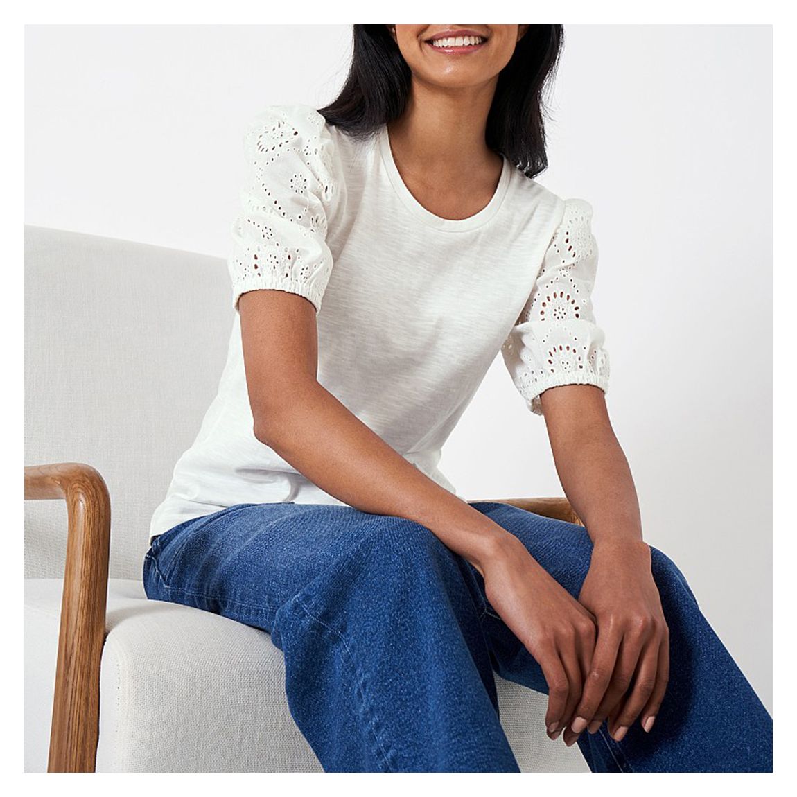 White Chloe Cotton Top main product photo