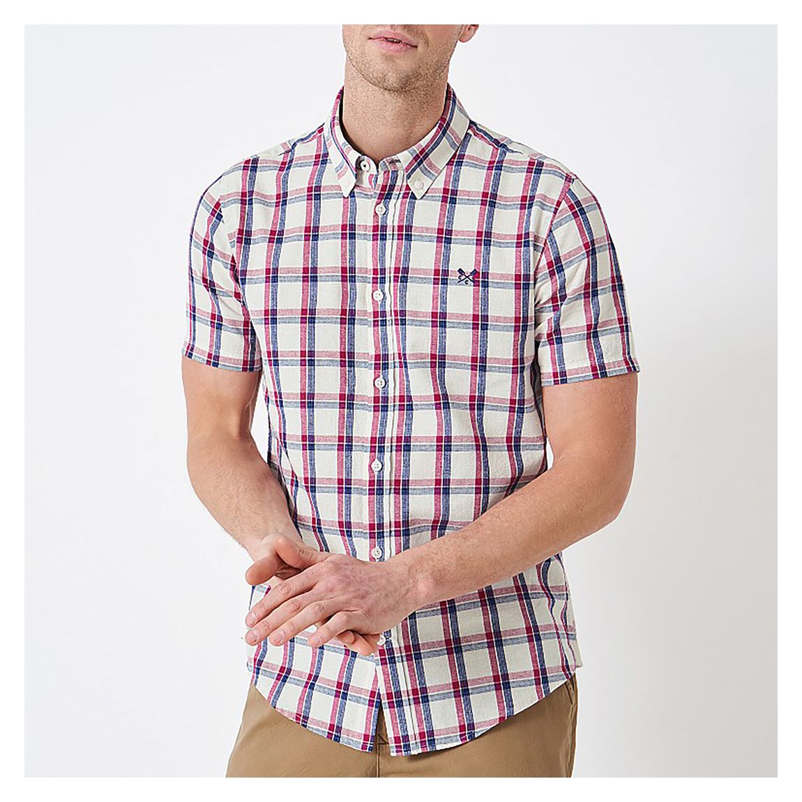 Navy/White Check Linen Shirt main product photo