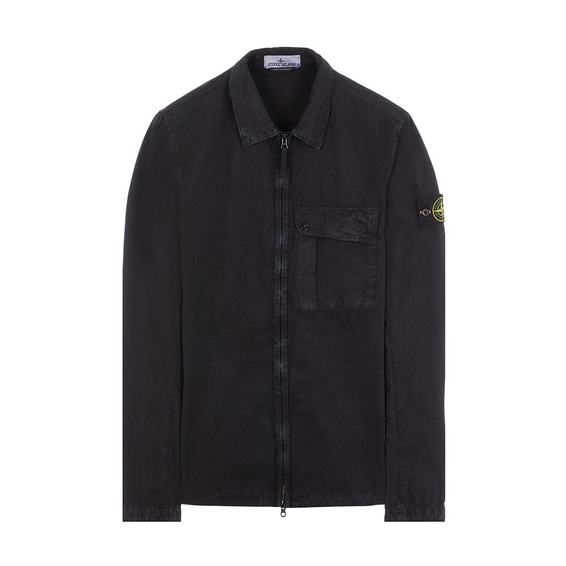 Black Garment Dyed Cotton Overshirt main product photo