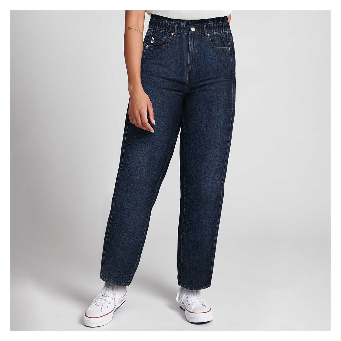 Indigo Paper Bag Waist Slouch Jeans main product photo