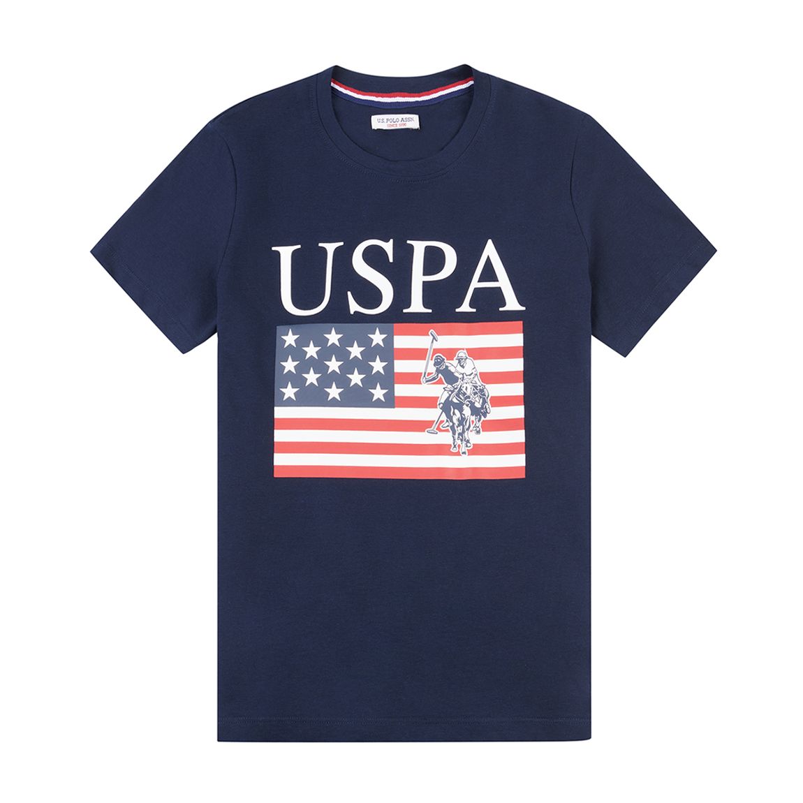 Boy's Navy American Flag Cotton T-Shirt main product photo