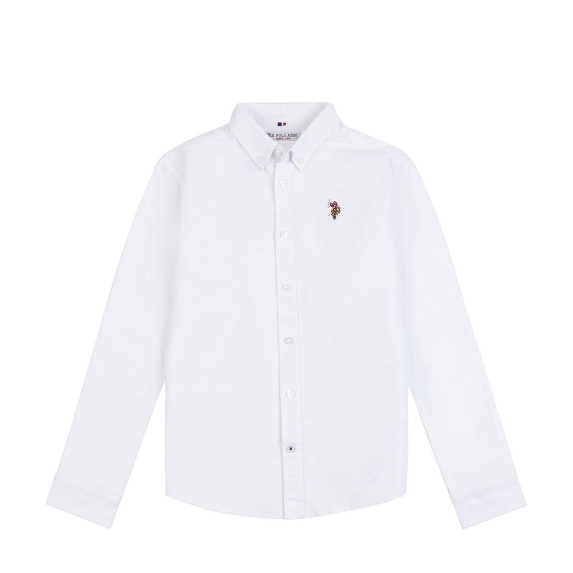 Boy's White Lifestyle Peached Oxford Cotton Shirt main product photo