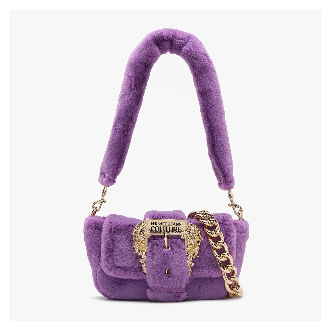 Purple Couture Faux Fur Bag main product photo