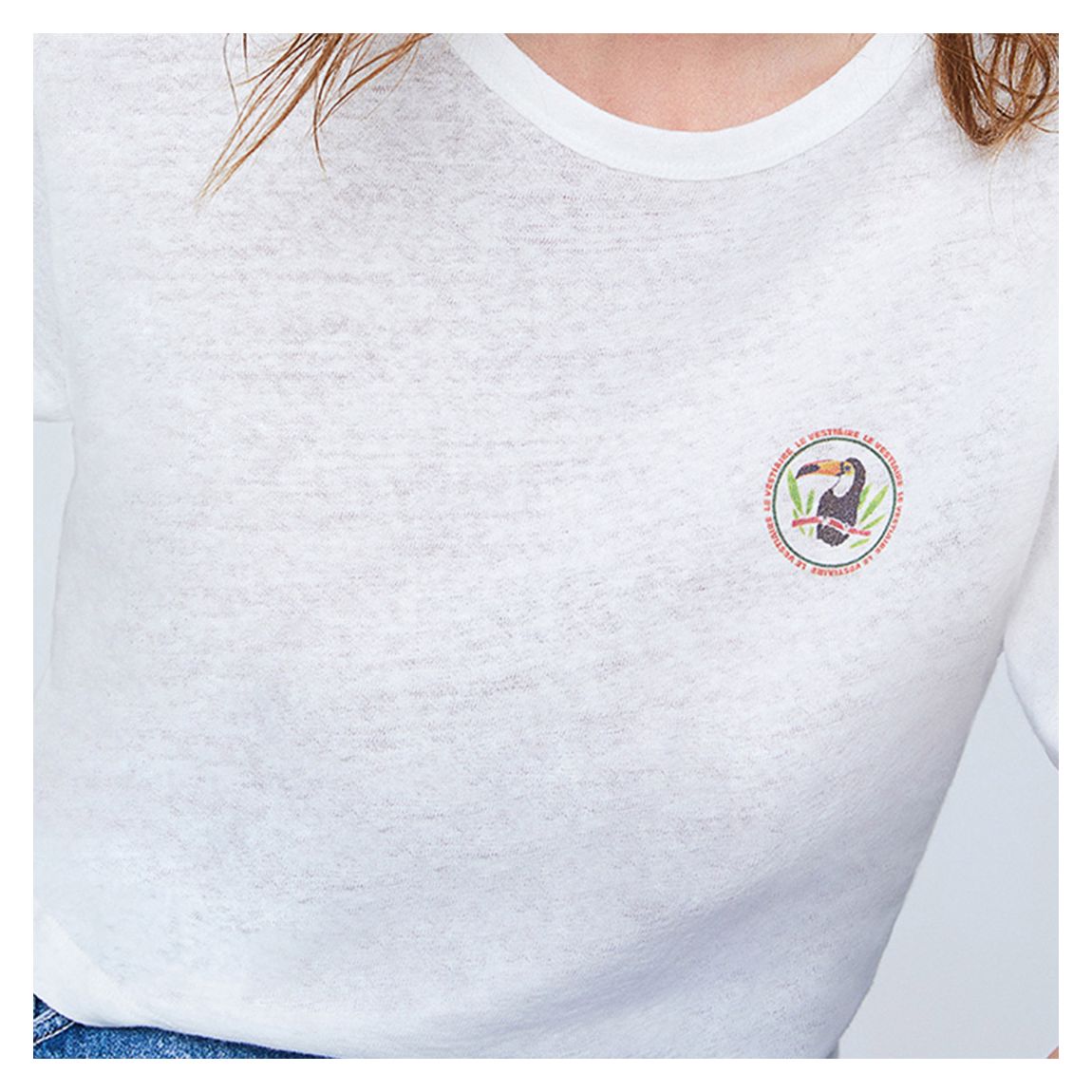 White Kuzz Cotton Linen T-Shirt main product photo