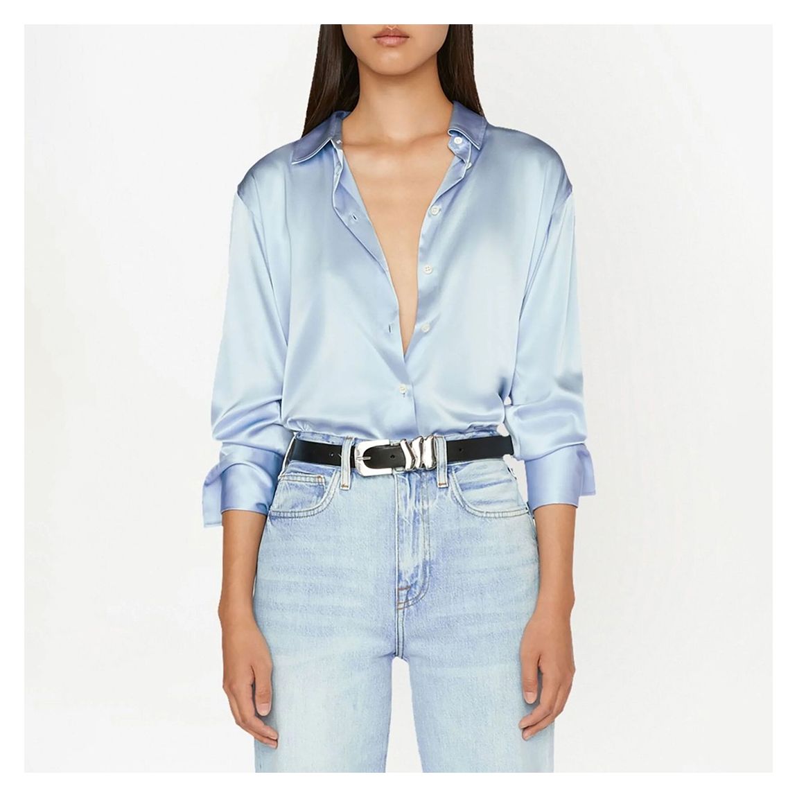 Sky Blue Silk Shirt main product photo