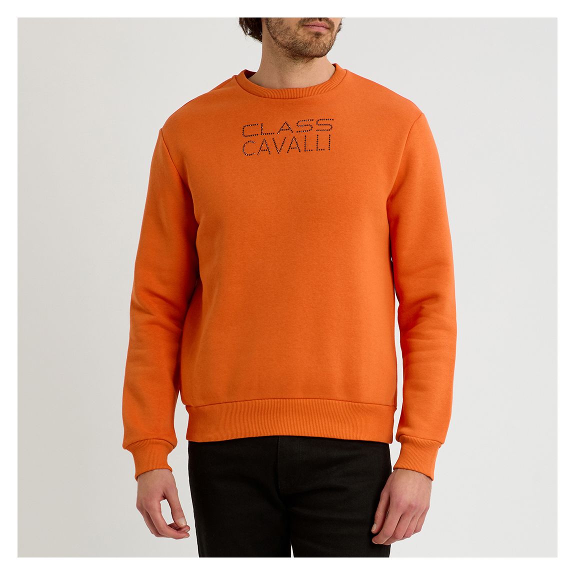 Orange Brushed Fleece Cotton Blend Sweatshirt main product photo