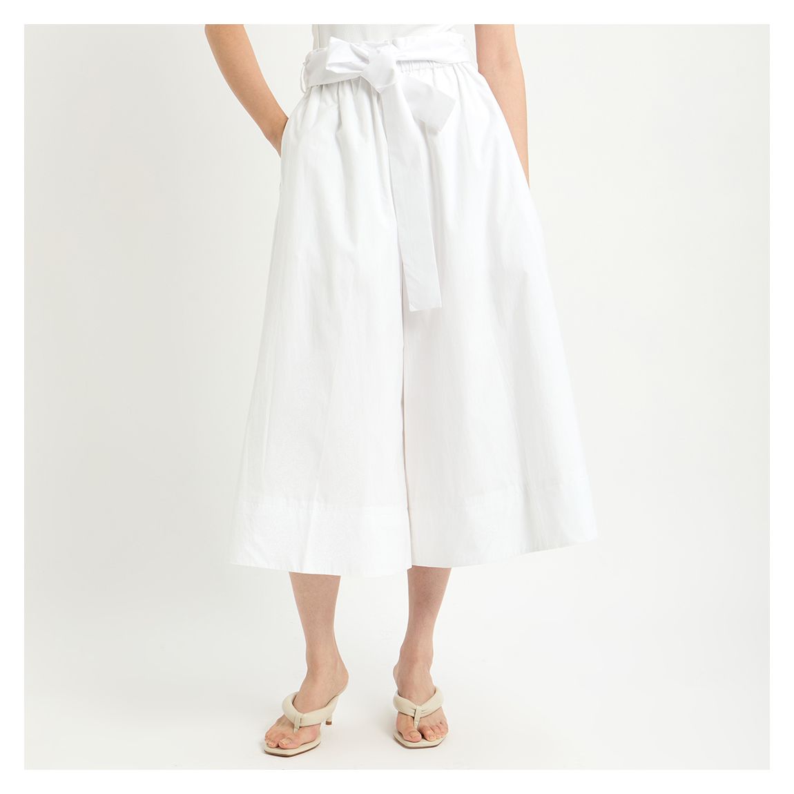 White Genmi Cotton Culottes main product photo