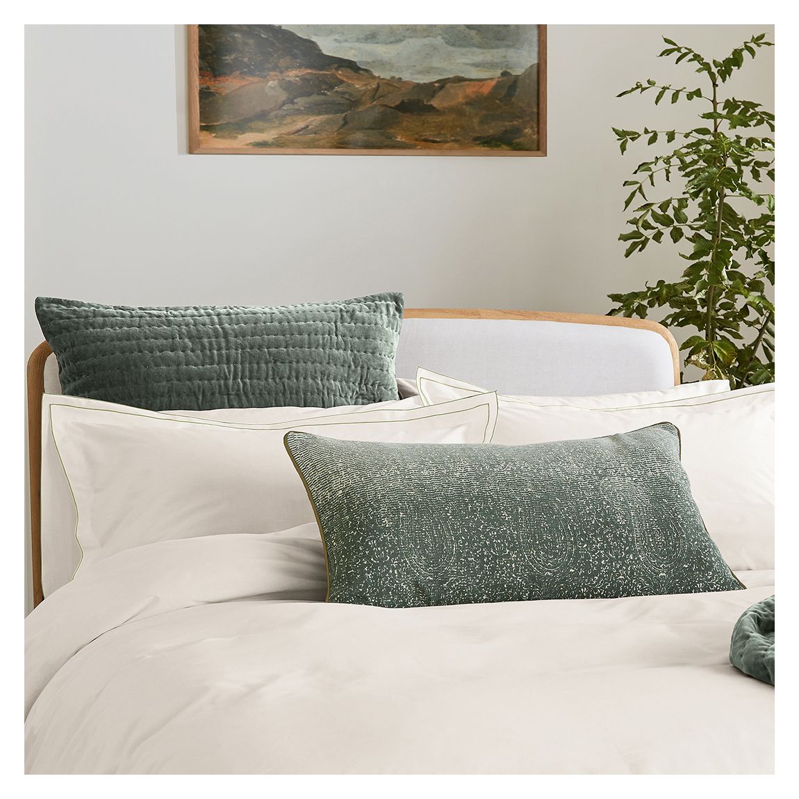 Soma Double Duvet Cover Set, Nettle Green main product photo