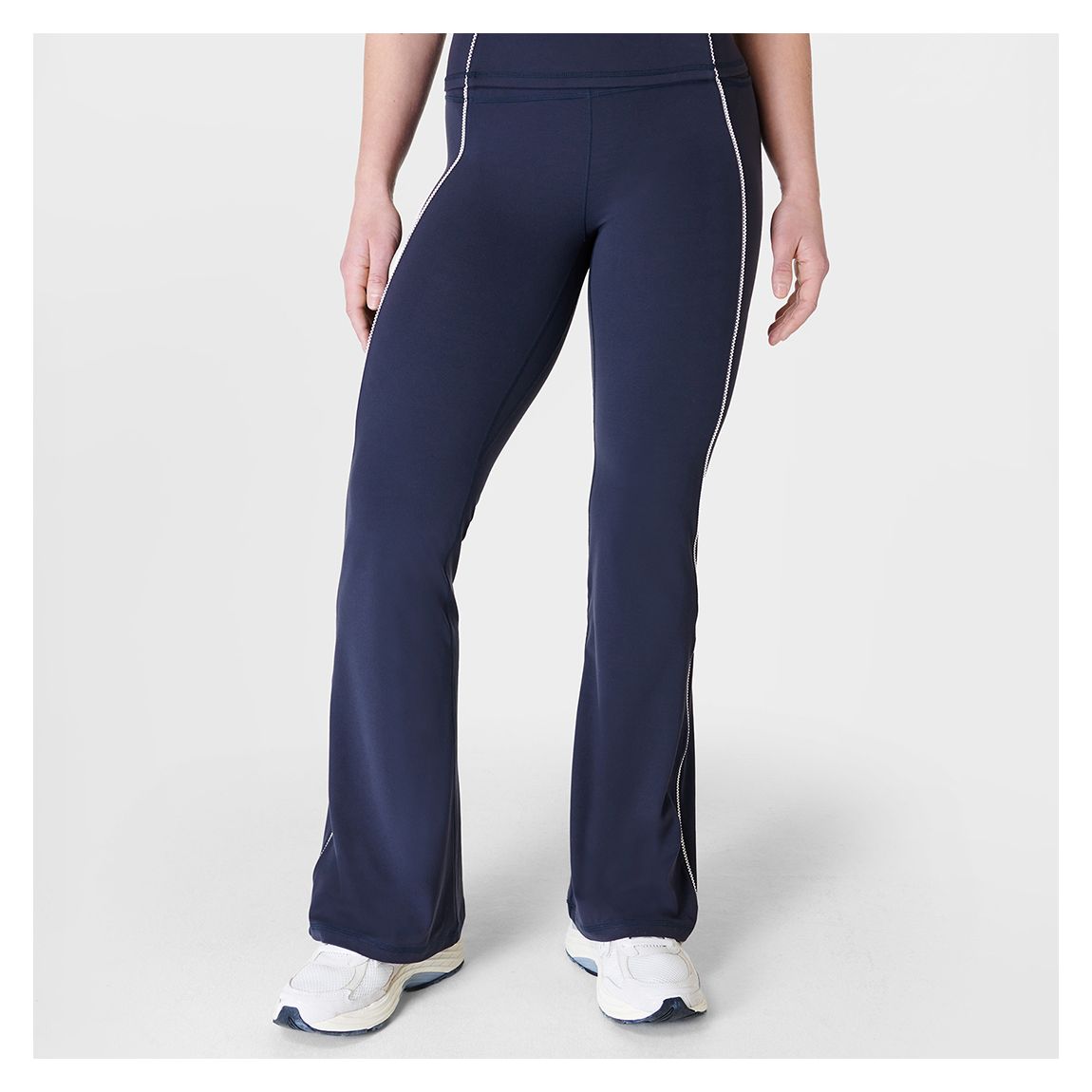 Navy Super Soft Picot Lace Flare Trousers main product photo