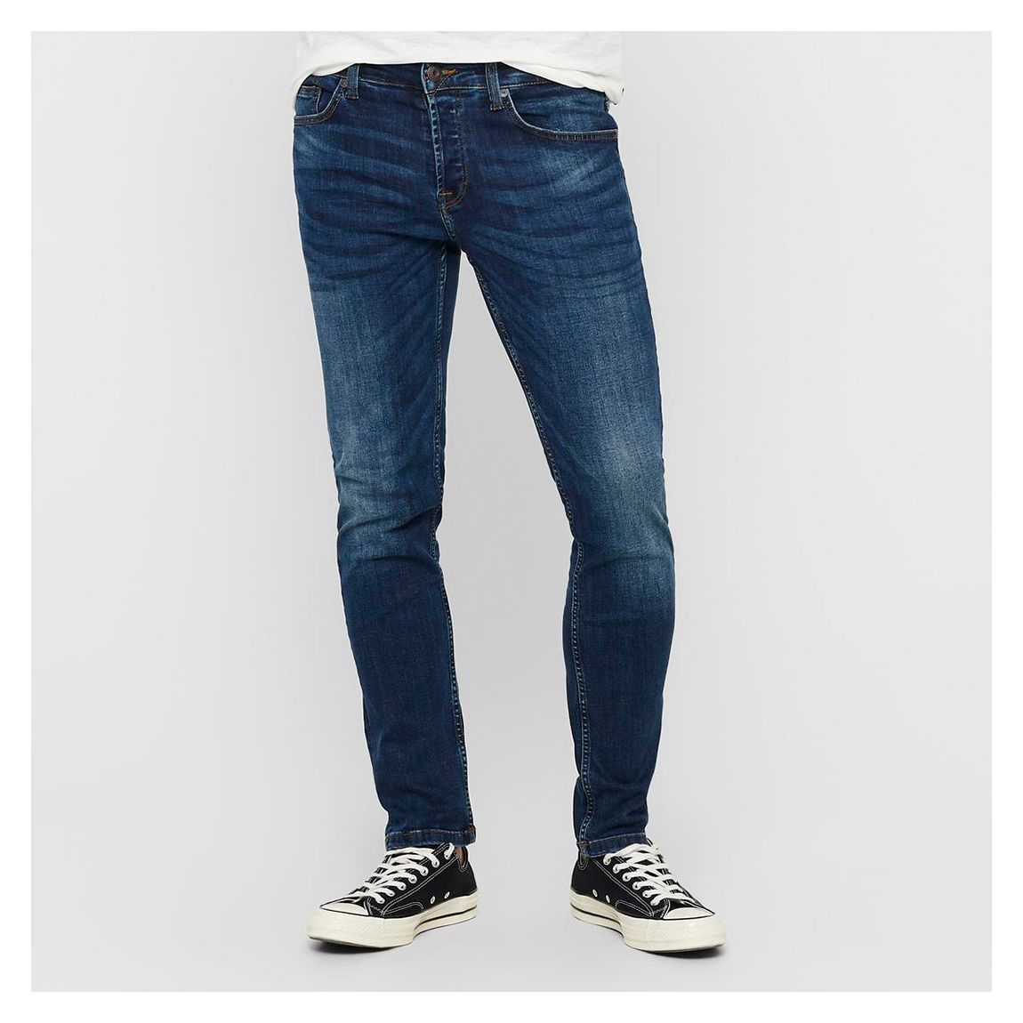 Medium Blue Denim Regular Cotton Blend Jeans main product photo